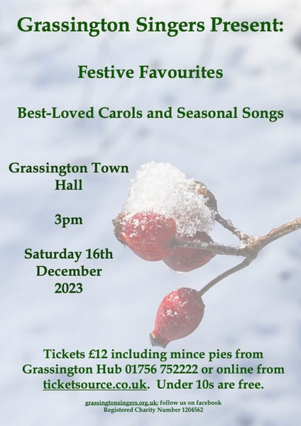 The poster for Grassington Singers 2023 Christmas Concert