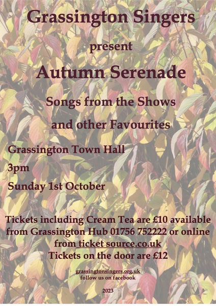 The poster for Grassington Singers Autumn Concert